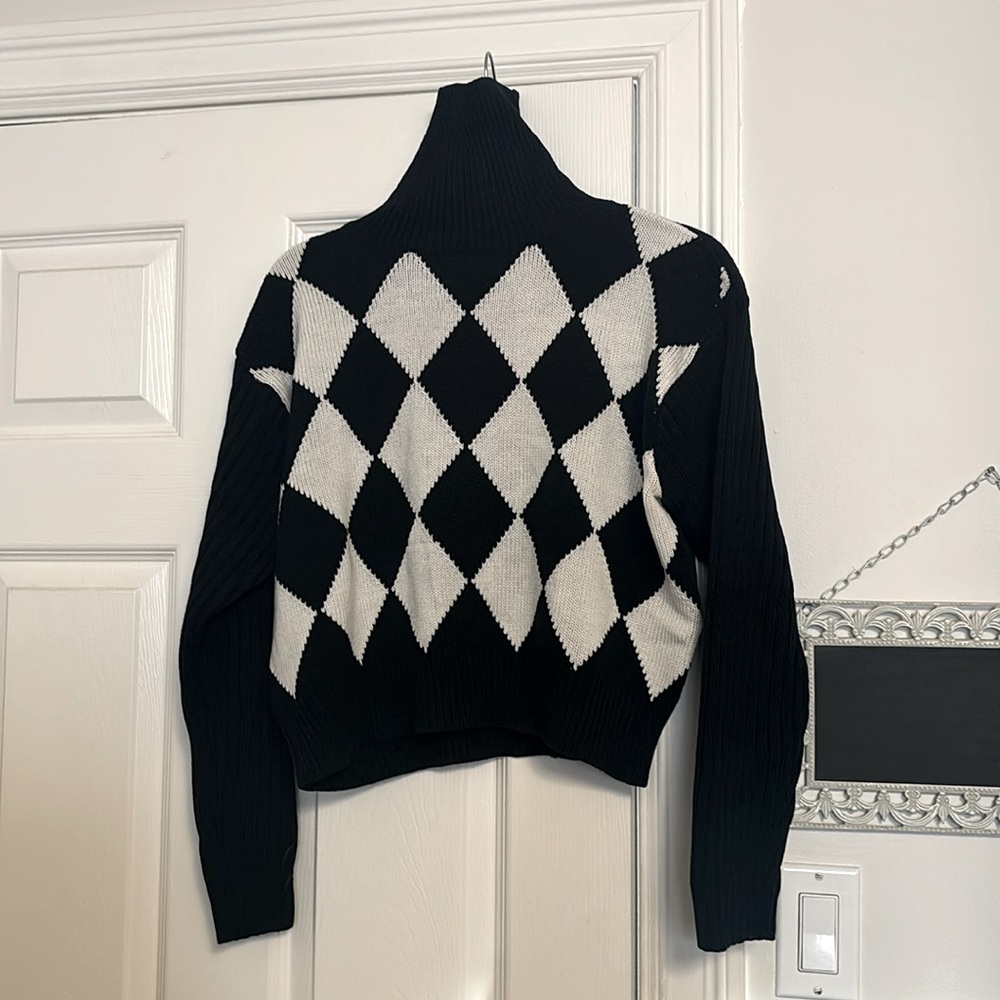 Vintage Cropped Turtleneck Sweater